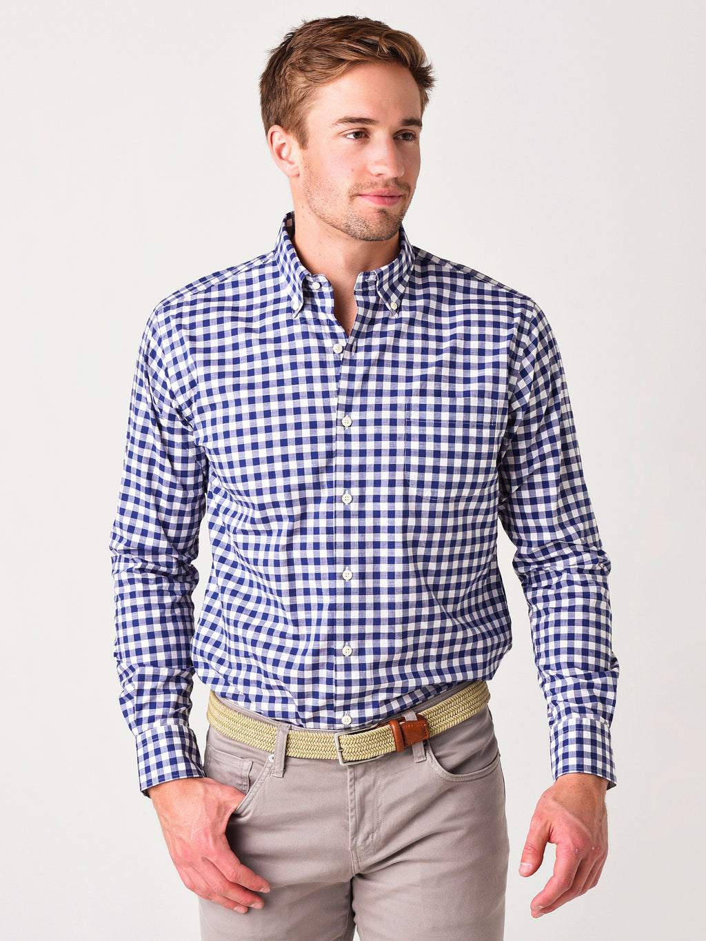 Peter Millar Crown Men's Hudson Cotton-Blend Sport Shirt - Saint Bernard