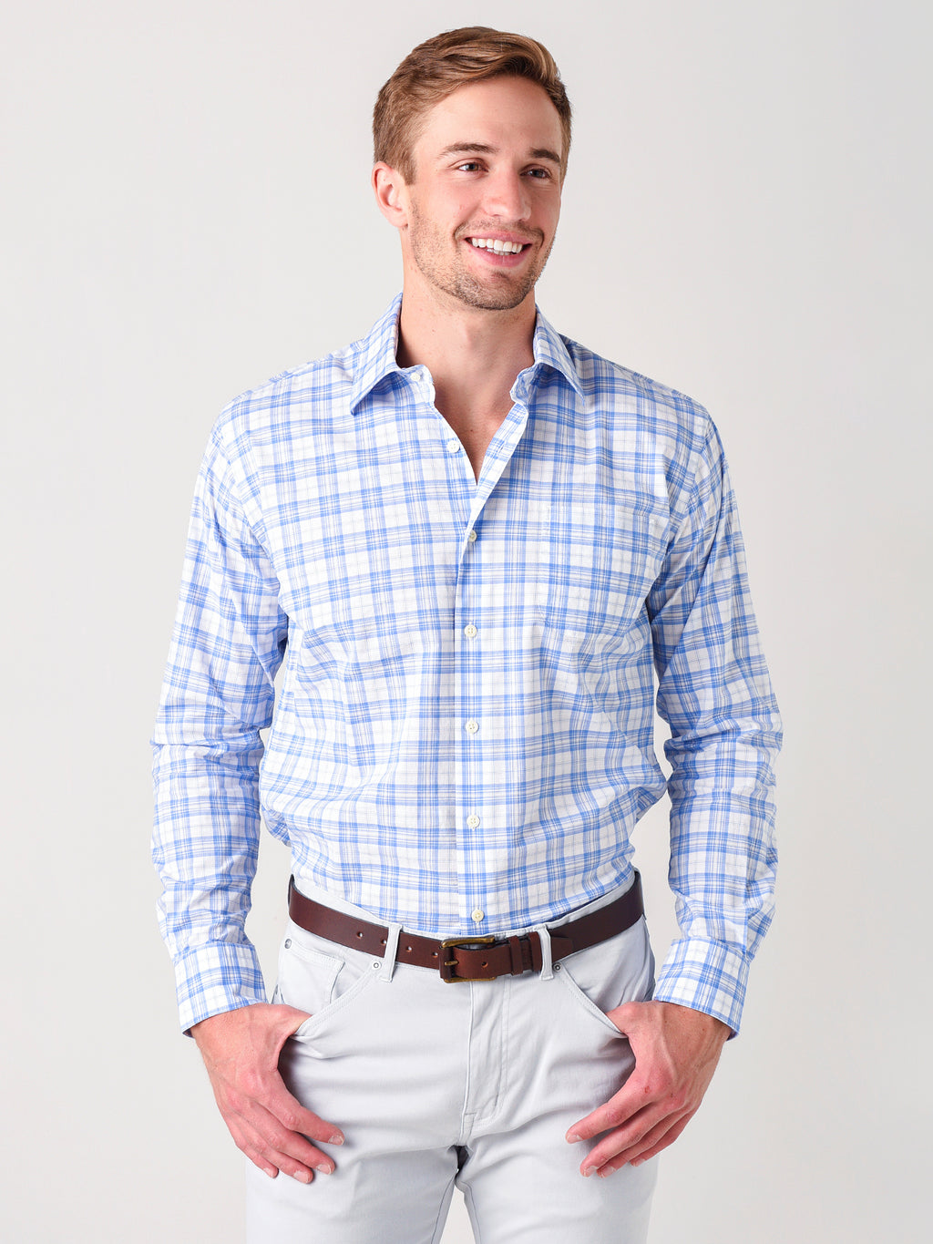 Peter Millar Crown Men's Levin Cotton-Blend Sport Shirt - Saint Bernard