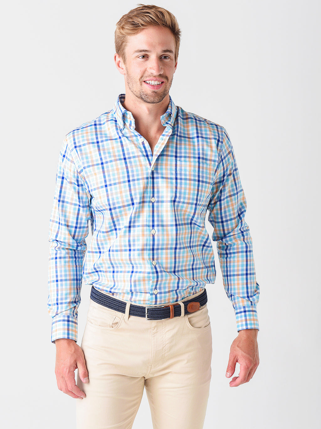 Peter Millar Crown Men's Crown Ease Wells Sport Shirt - Saint Bernard