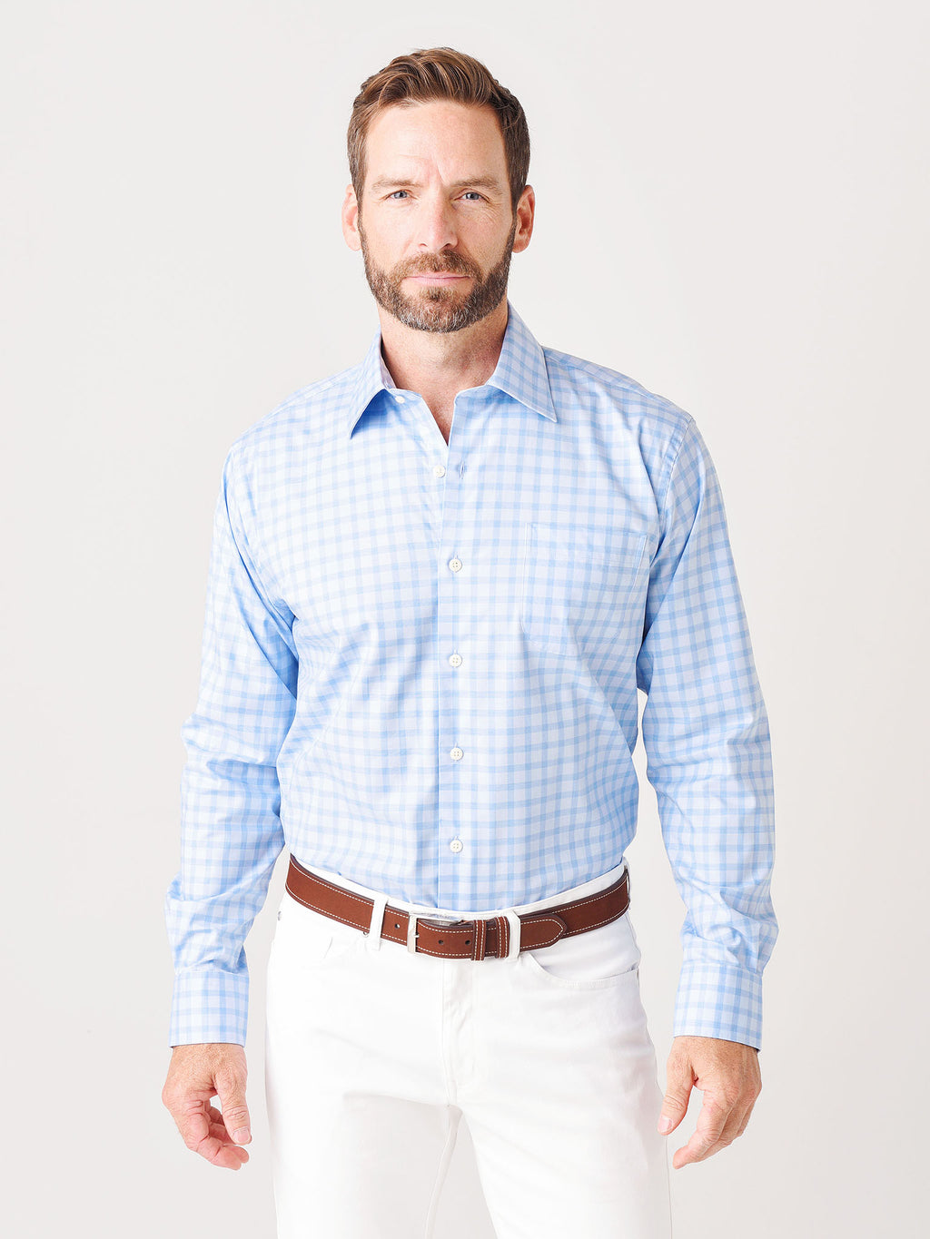 Peter Millar Crown Men's Ease Cooper Sport Shirt - Saint Bernard