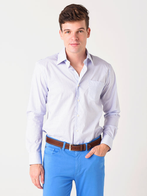 Peter Millar Crown Men's X's & O's Cotton-Blend Sport Shirt