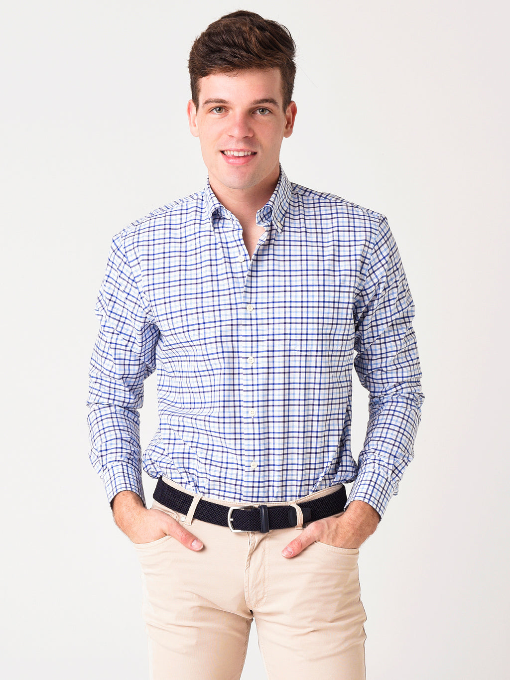 Peter Millar Crown Men's Lonnie Cotton-Blend Sport Shirt - Saint Bernard