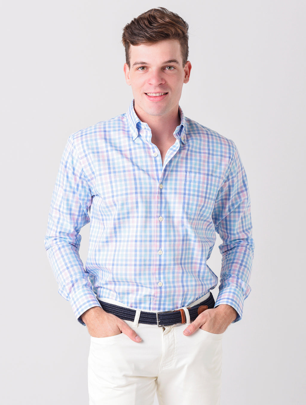 Peter Millar Crown Ease Men's Vance Sport Shirt - Saint Bernard
