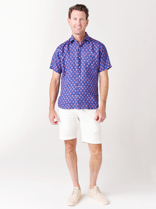 Peter Millar Seaside Men's Best Fronds Linen Short-Sleeve Sport Shirt