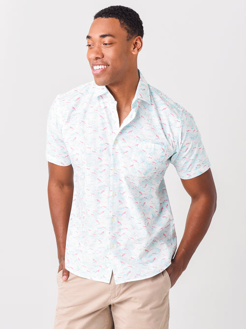 Peter Millar Seaside Men's Cascade Koi Cotton-Blend Sport Shirt
