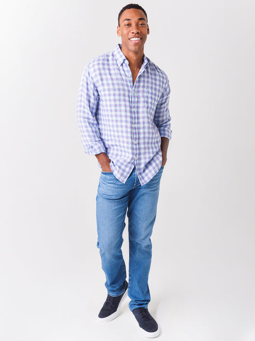 Peter Millar Seaside Men's Summer Bay Linen Sport Shirt