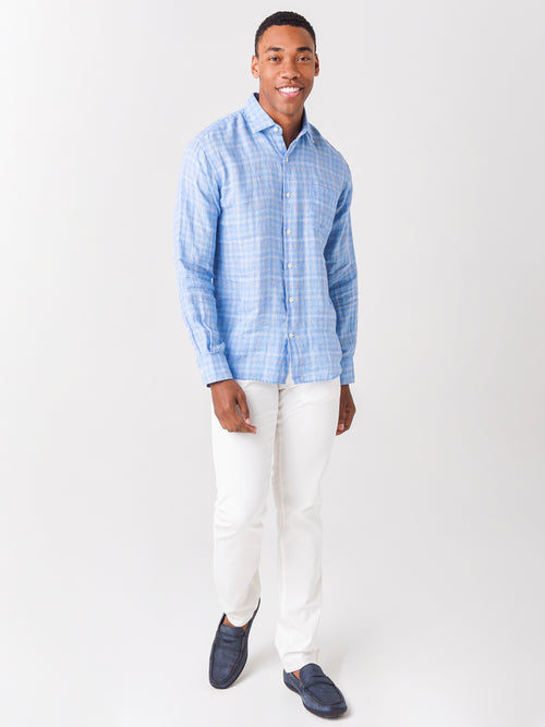 Peter Millar Seaside Men's Duxbury Beach Linen Sport Shirt