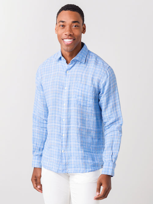 Peter Millar Seaside Men's Duxbury Beach Linen Sport Shirt