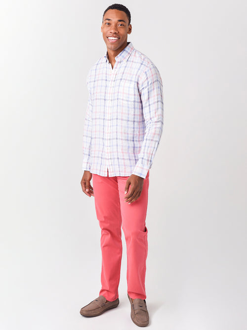 Peter Millar Seaside Men's Silver Sands Linen Sport Shirt