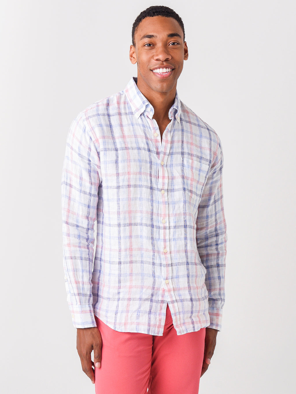 Peter Millar Seaside Men's Silver Sands Linen Sport Shirt - Saint Bernard