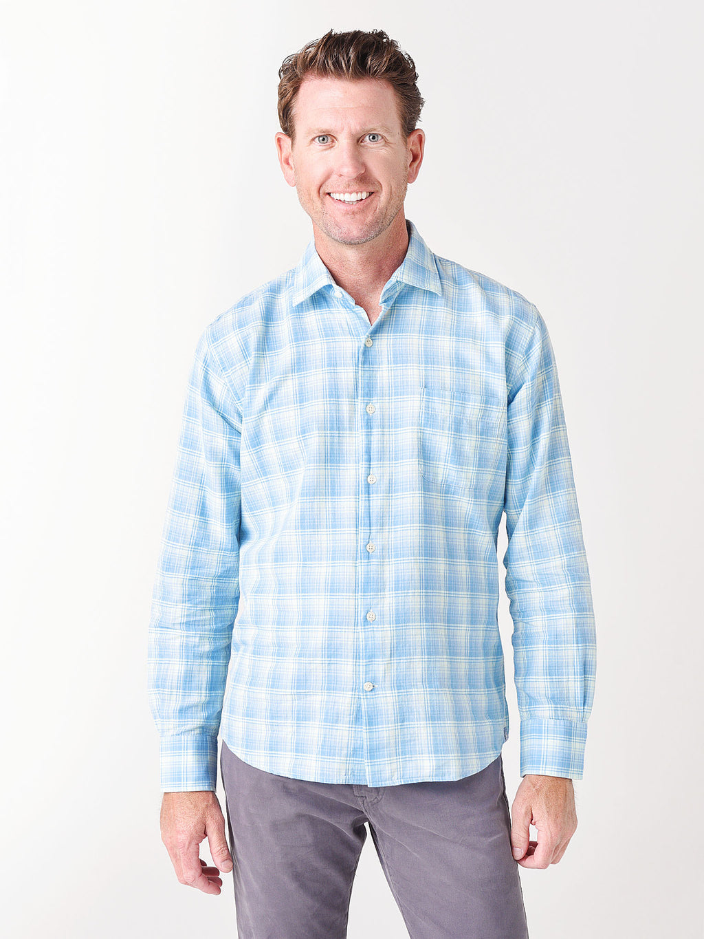 Peter Millar Seaside Men's Windsail Cotton Sport Shirt - Saint Bernard
