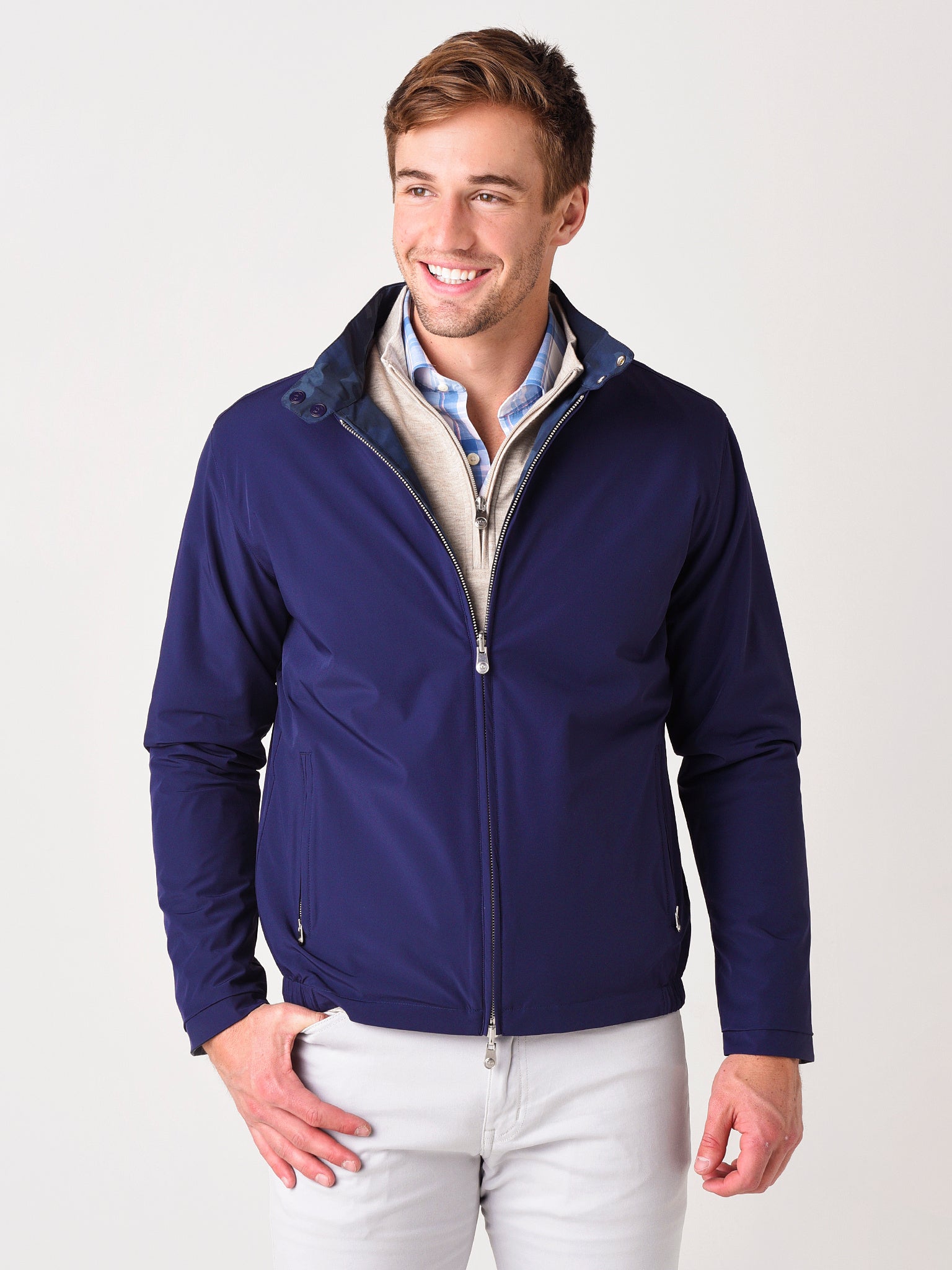 Peter Millar Crown Men's Reversible Camo Bomber Jacket - Saint Bernard