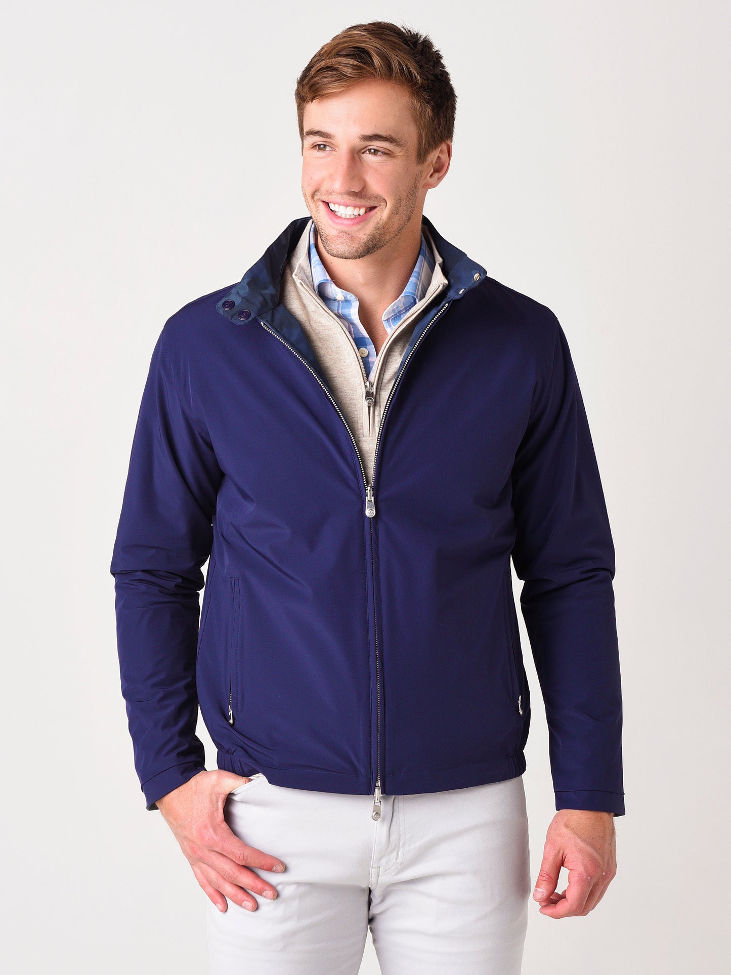 Peter Millar Crown Men's Reversible Camo Bomber Jacket - Saint Bernard