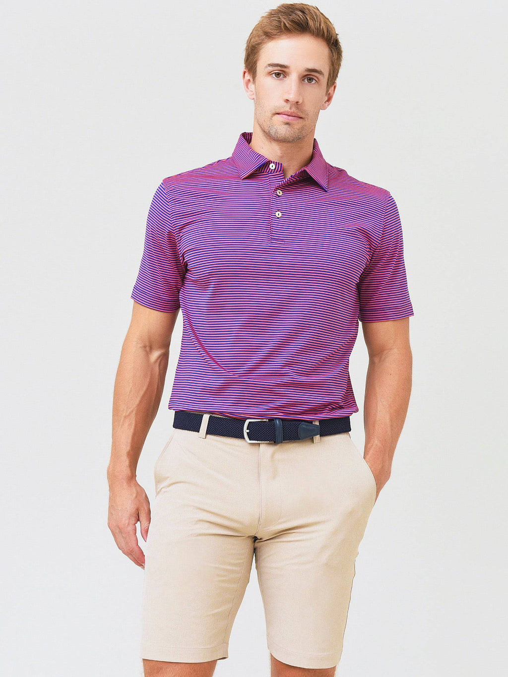 Peter Millar Crown Sport Men's Hales Performance Jersey Polo - Saint Bernard
