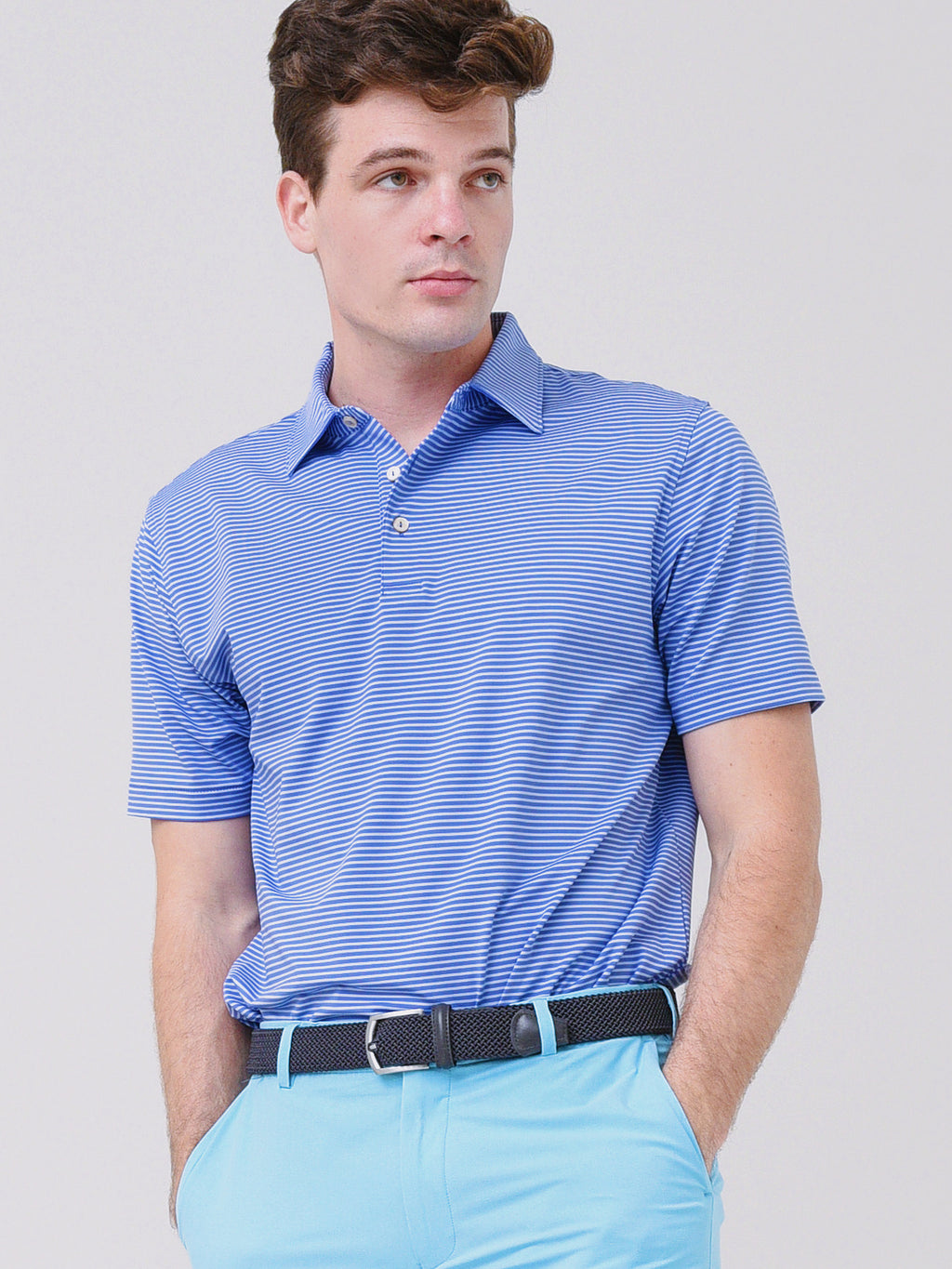Peter Millar Crown Sport Men's Buoy Performance Jersey Polo - Saint Bernard