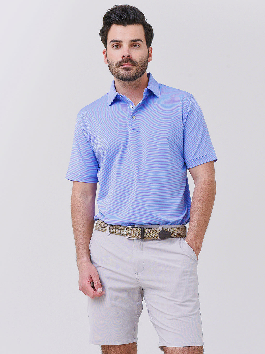 Peter Millar Crown Sport Men's Buoy Performance Jersey Polo - Saint Bernard