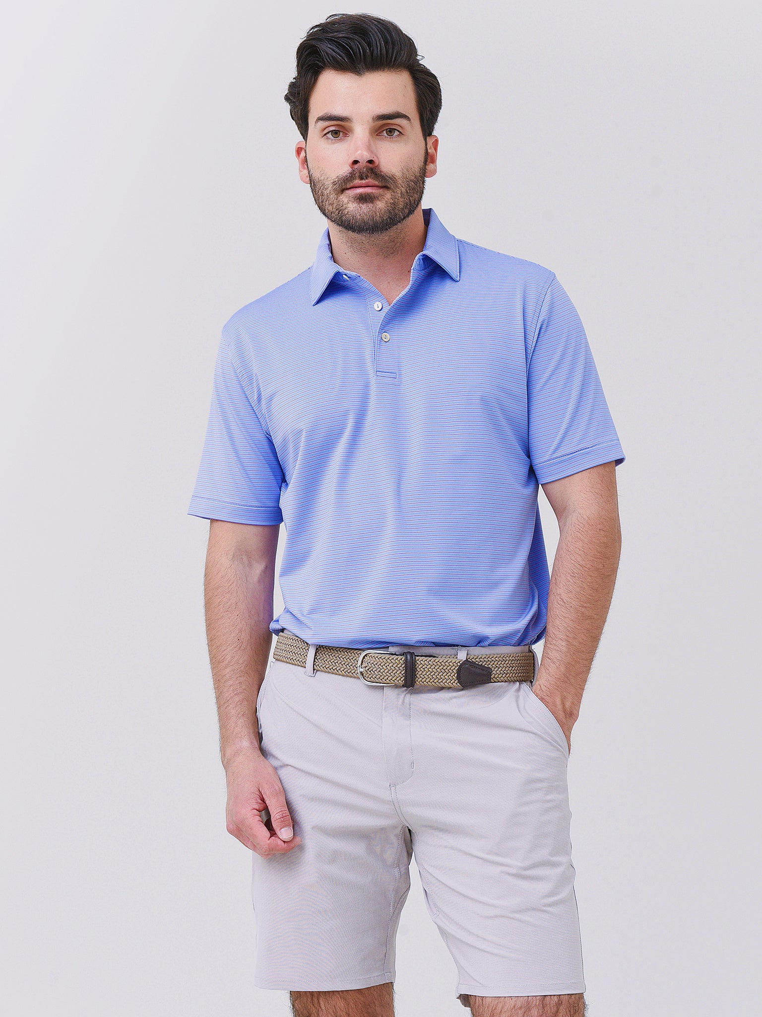 Peter Millar Crown Sport Men's Buoy Performance Jersey Polo - Saint Bernard