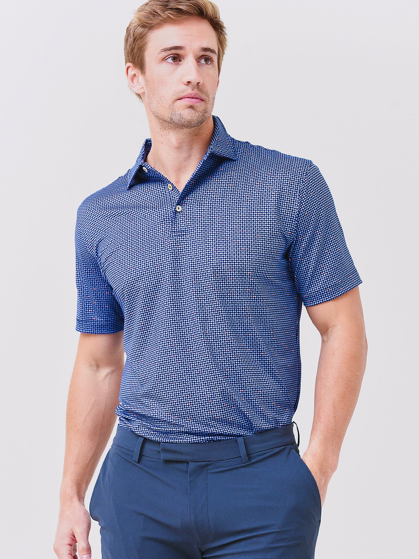 Peter Millar Crown Sport Men's Sunnies Performance Jersey Polo - Saint Bernard