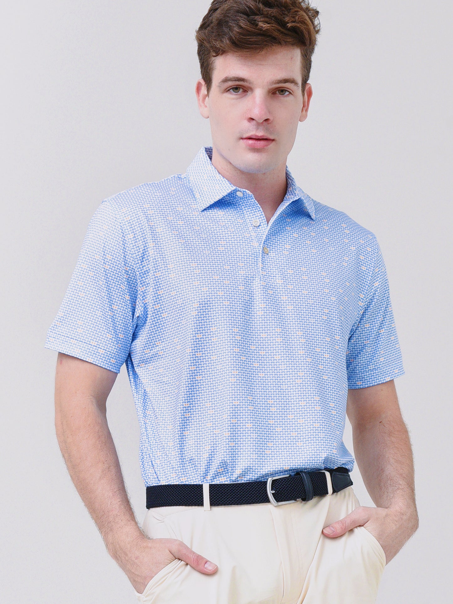 Peter Millar Crown Sport Men's Sunnies Performance Jersey Polo - Saint Bernard