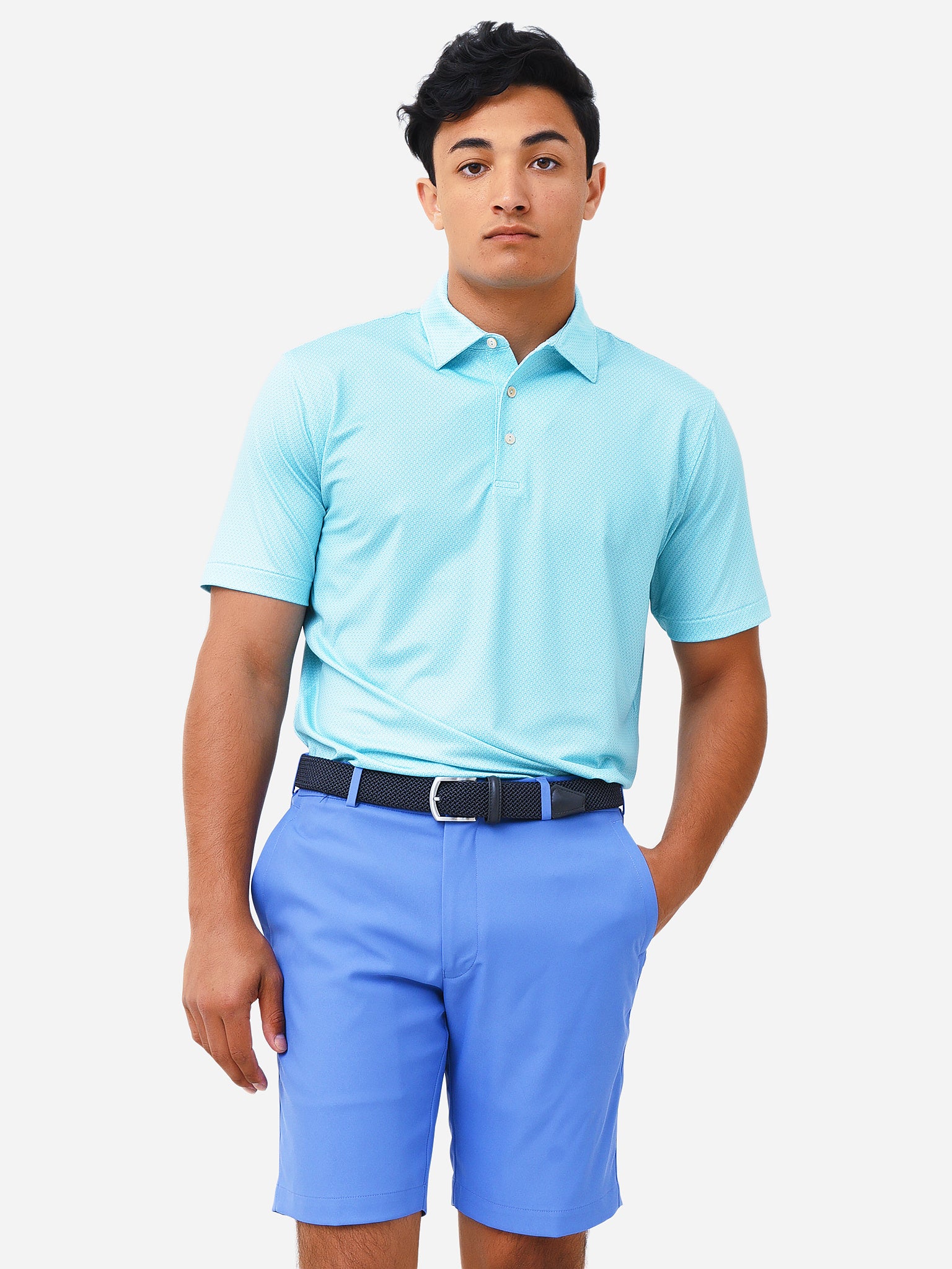 Peter Millar Crown Sport Men's Mako Performance Jersey Polo - Saint Bernard