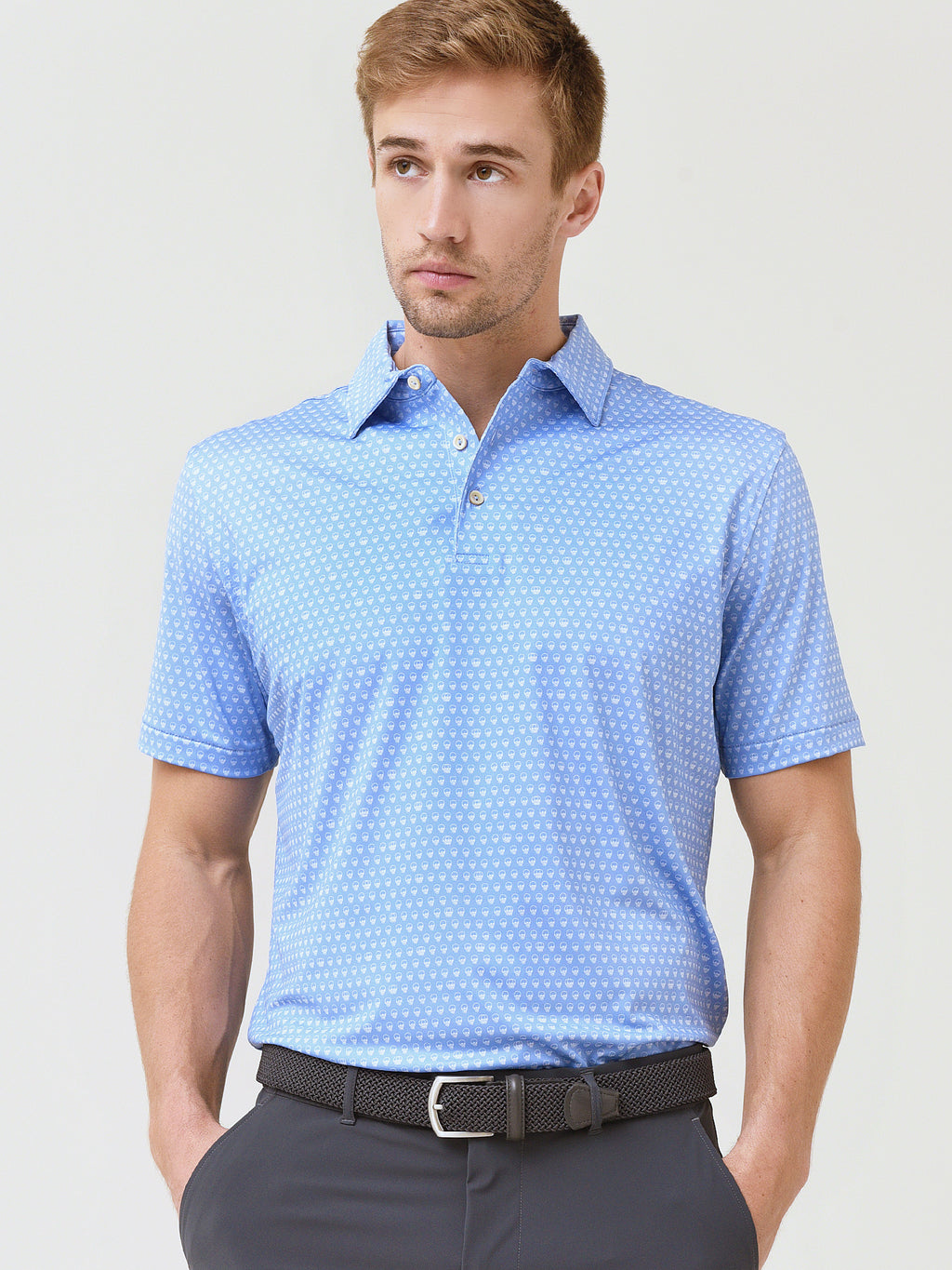 Peter Millar Crown Sport Men's Seeing Double Performance Jersey Polo - Saint Bernard