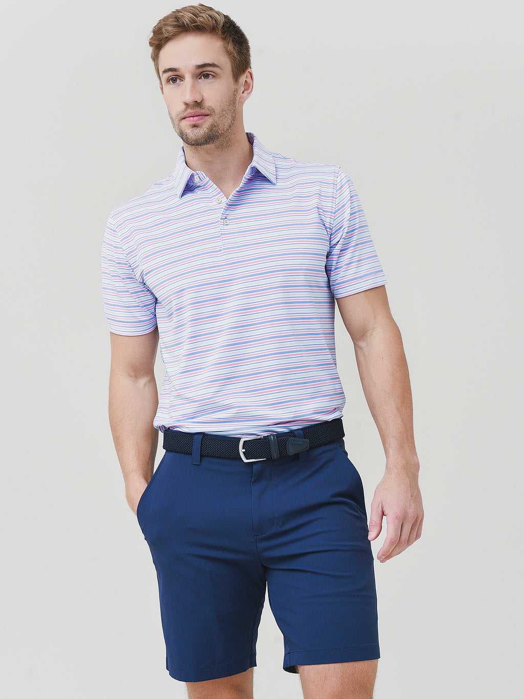 Peter Millar Crown Sport Men's Ray Performance Jersey Polo - Saint Bernard