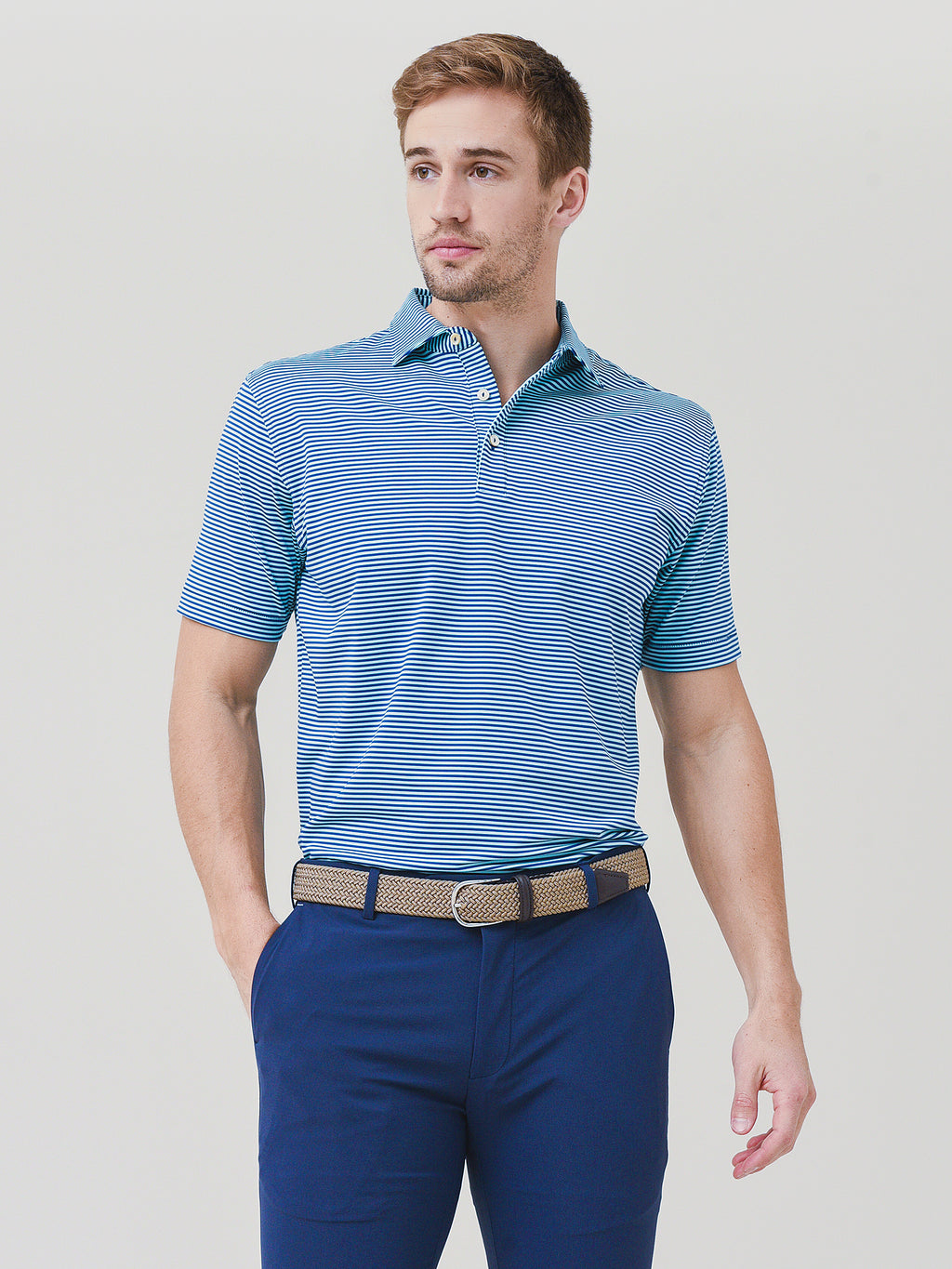 Peter Millar Crown Sport Men's Current Performance Jersey Polo - Saint Bernard