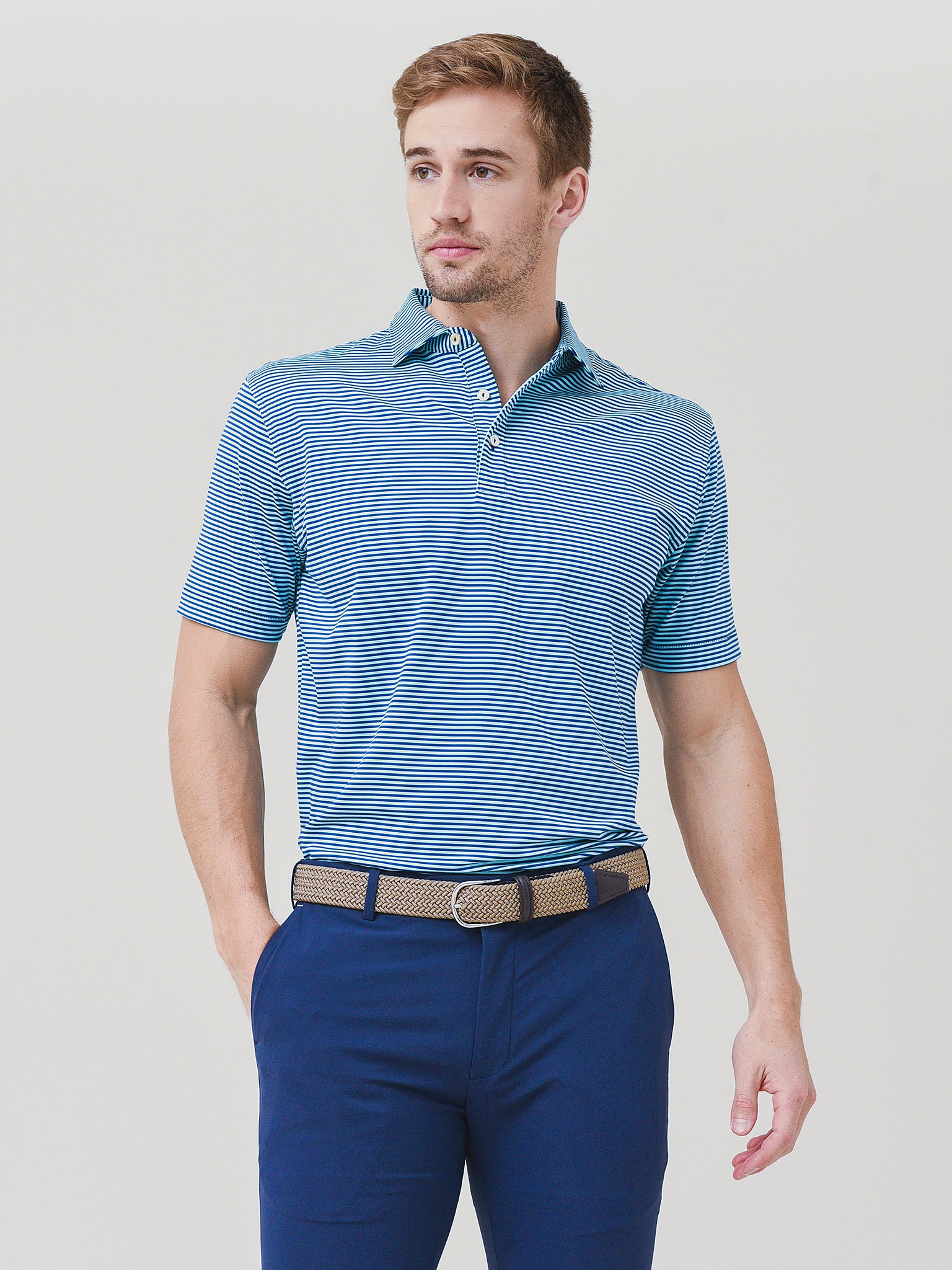Peter Millar Crown Sport Men's Current Performance Jersey Polo - Saint Bernard