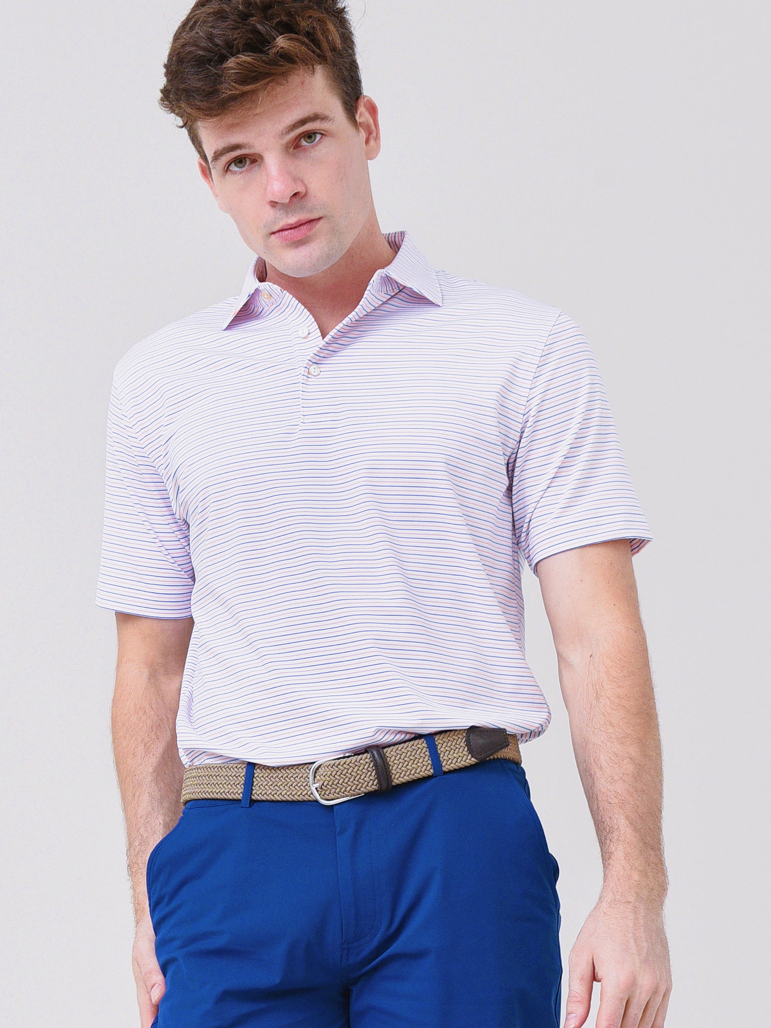 Peter Millar Crown Sport Men's Marlin Performance Jersey Polo - Saint Bernard