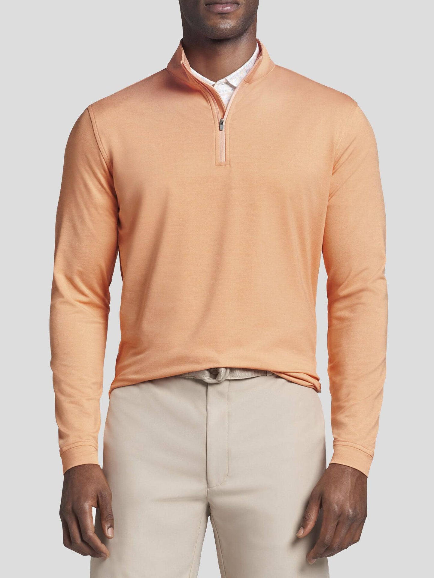 Peter Millar Crown Sport Men's Perth Performance Melange Quarter-Zip - Saint Bernard