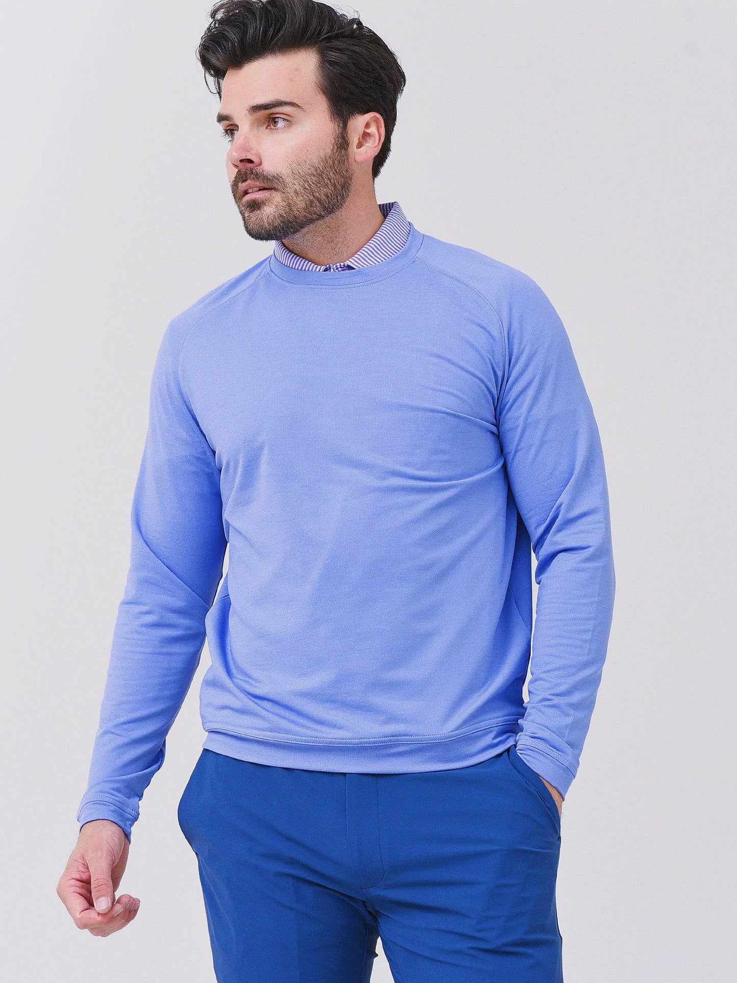 Peter Millar Crown Sport Men's Cradle Performance Crewneck Sweater - Saint Bernard