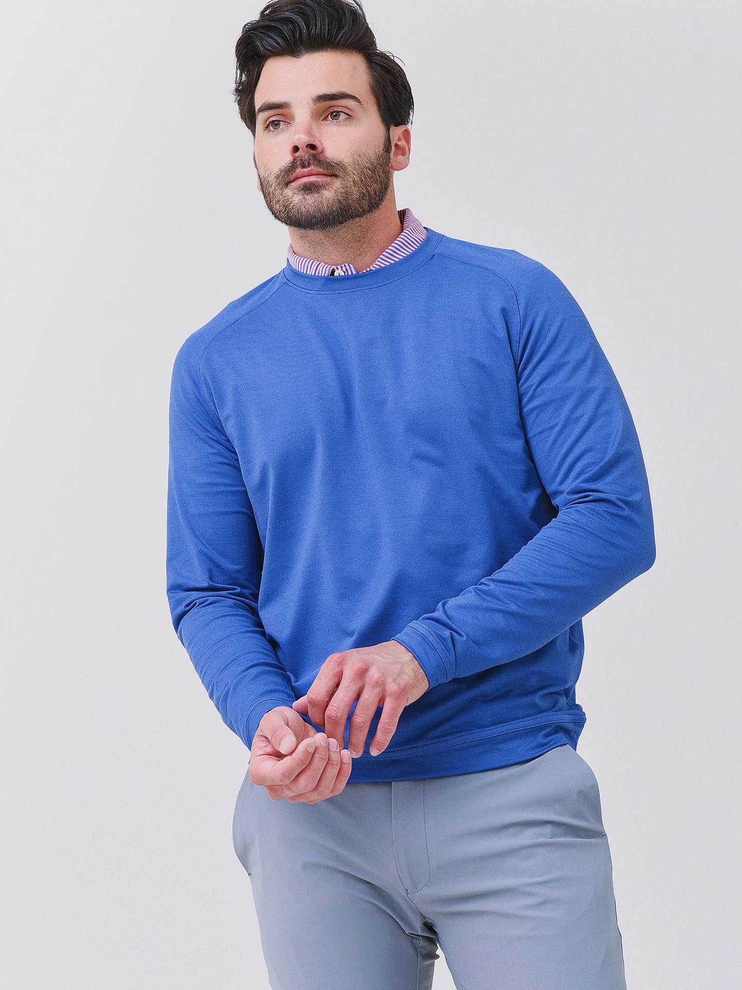 Peter Millar Crown Sport Men's Cradle Performance Crewneck Sweater - Saint Bernard