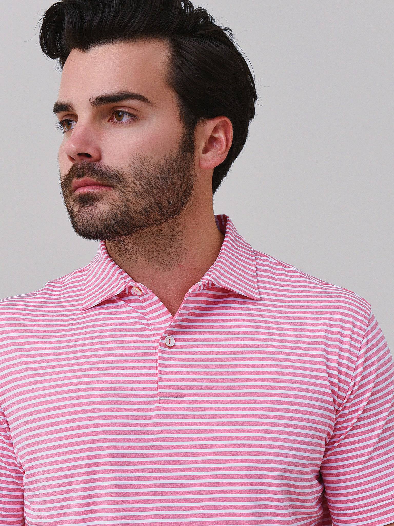 Peter Millar Crown Crafted Men's Miles Performance Jersey Polo - Saint Bernard