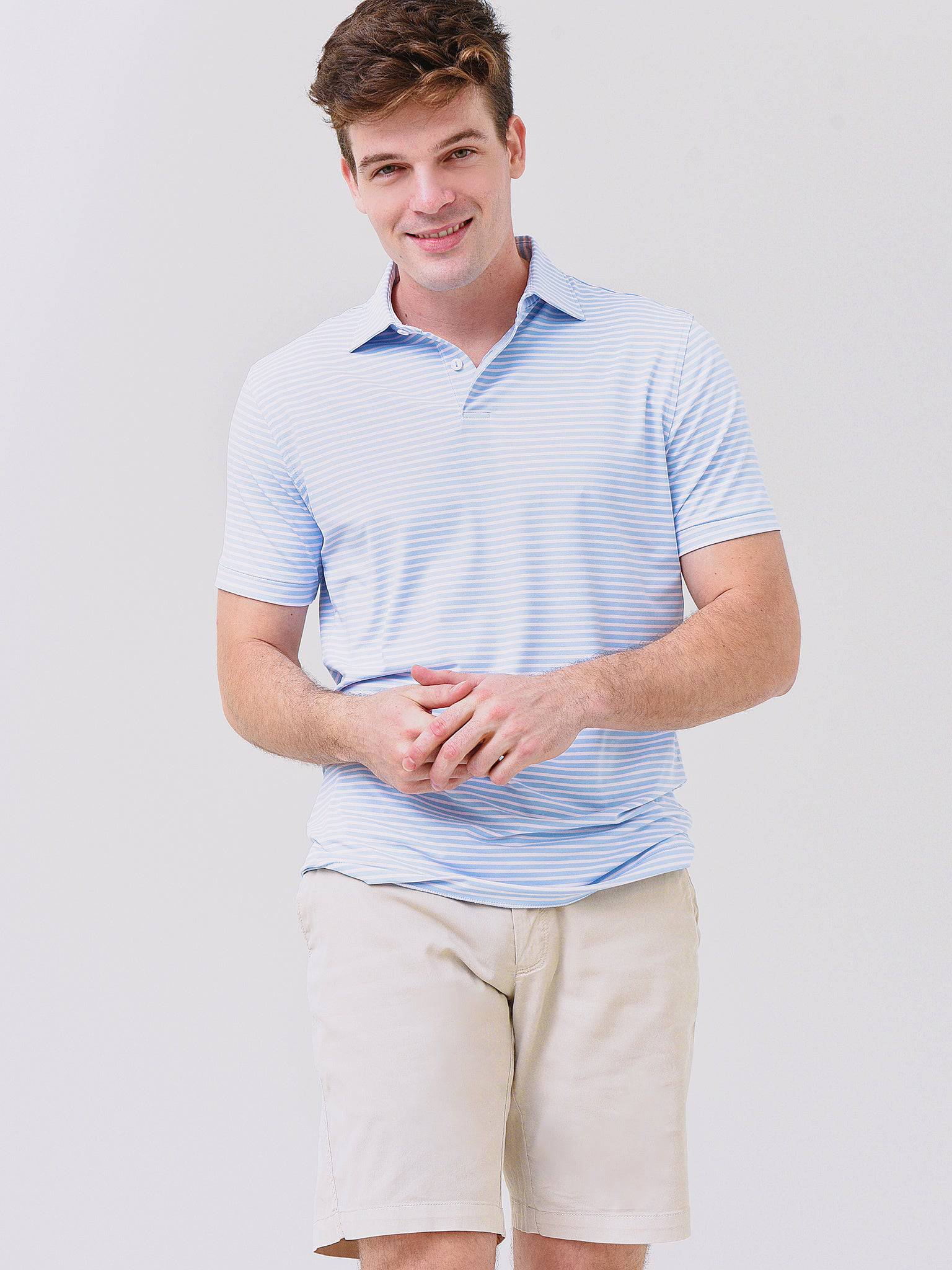 Peter Millar Crown Crafted Men's Miles Performance Jersey Polo - Saint Bernard