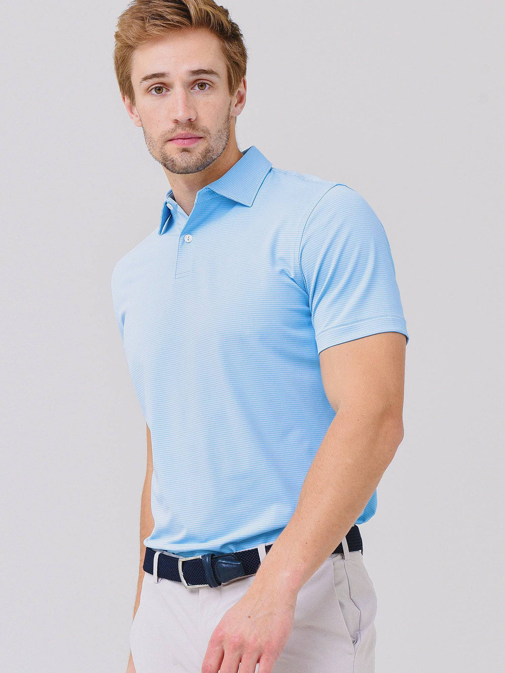 Peter Millar Crown Crafted Men's Indigo Performance Jersey Polo - Saint Bernard