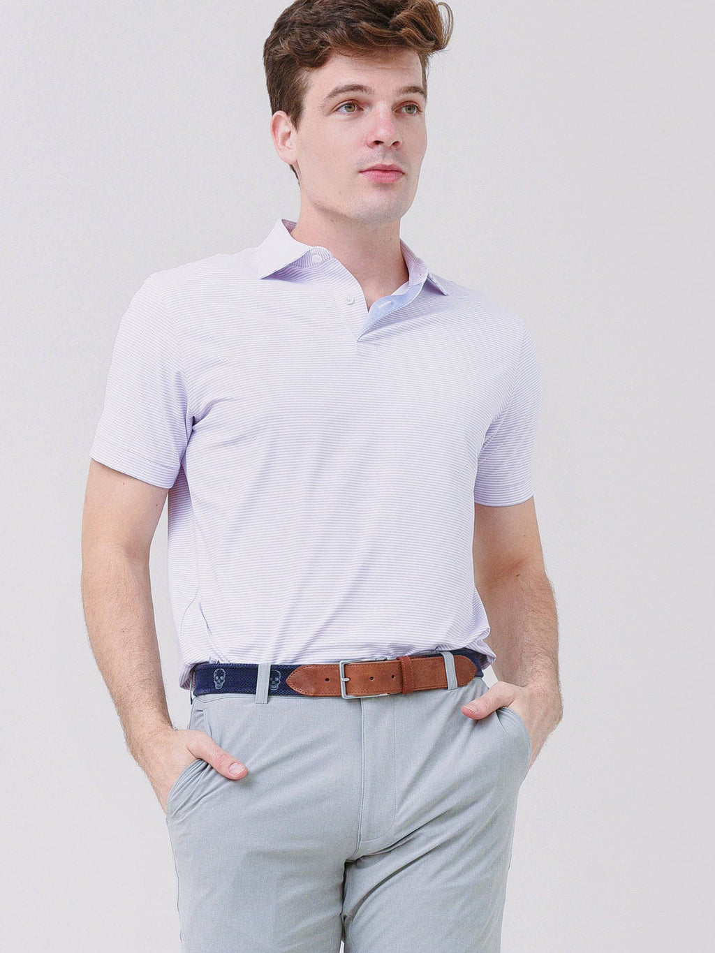 Peter Millar Crown Crafted Men's Indigo Performance Jersey Polo - Saint Bernard