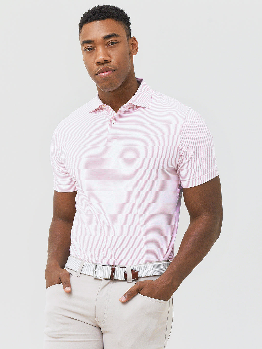 Peter Millar Crown Crafted Men's Indigo Performance Jersey Polo - Saint Bernard
