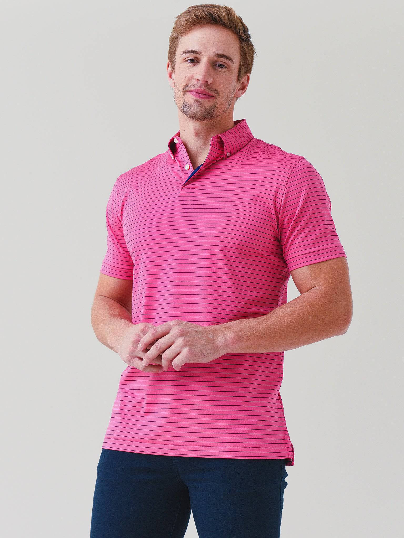 Peter Millar Crown Crafted Men's Duet Performance Jersey Polo - Saint Bernard