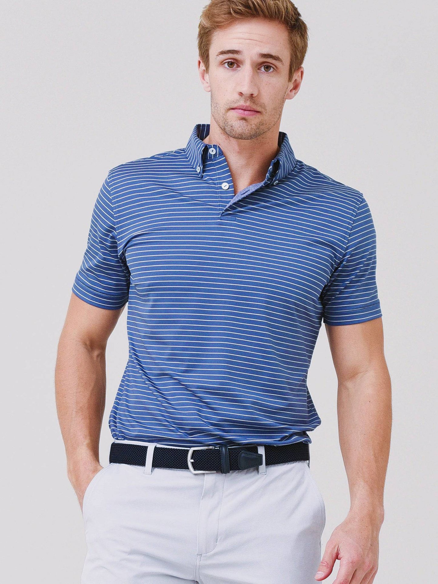 Peter Millar Crown Crafted Men's Duet Performance Jersey Polo - Saint Bernard