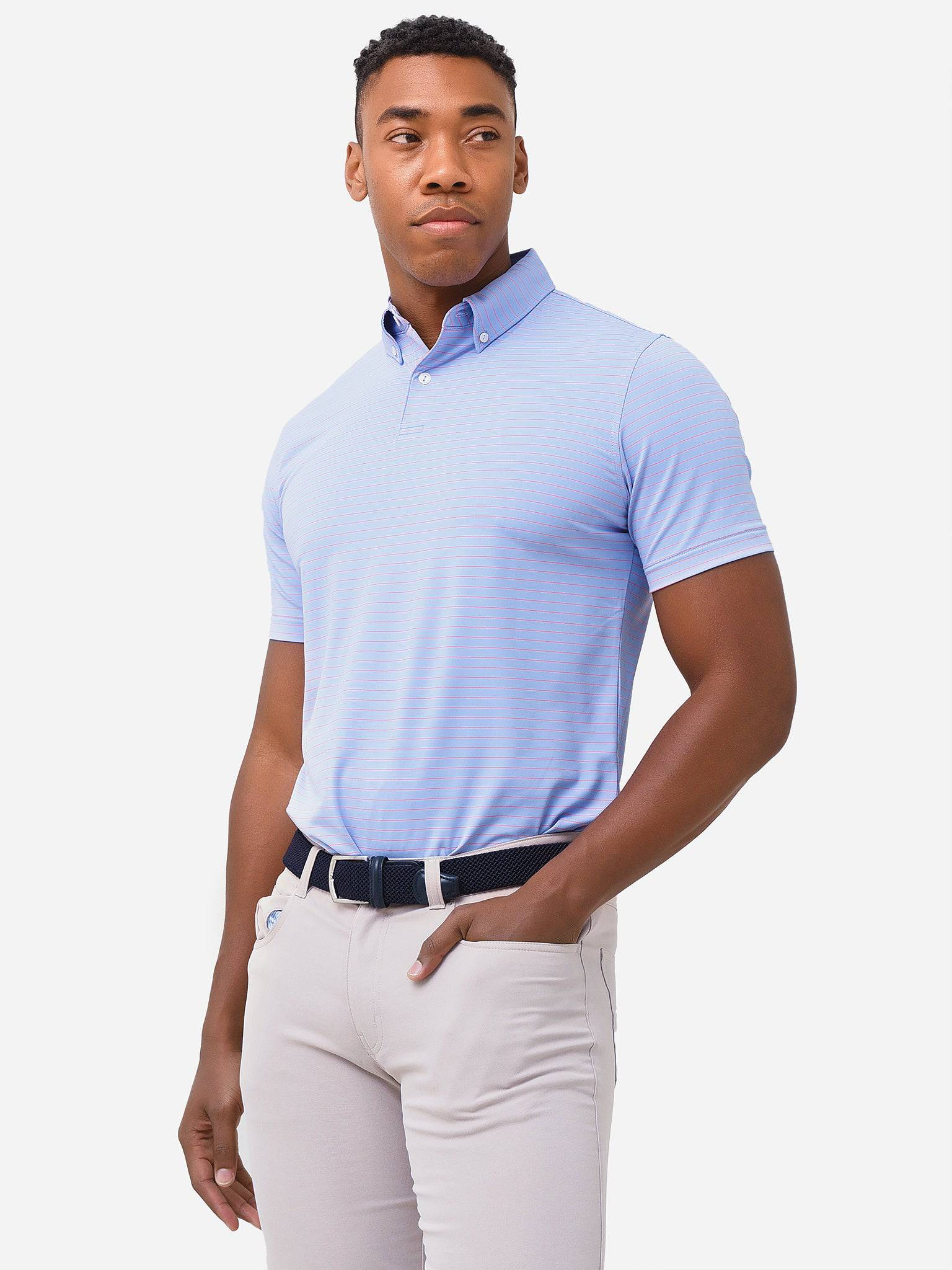 Peter Millar Crown Crafted Men's Duet Performance Jersey Polo - Saint Bernard