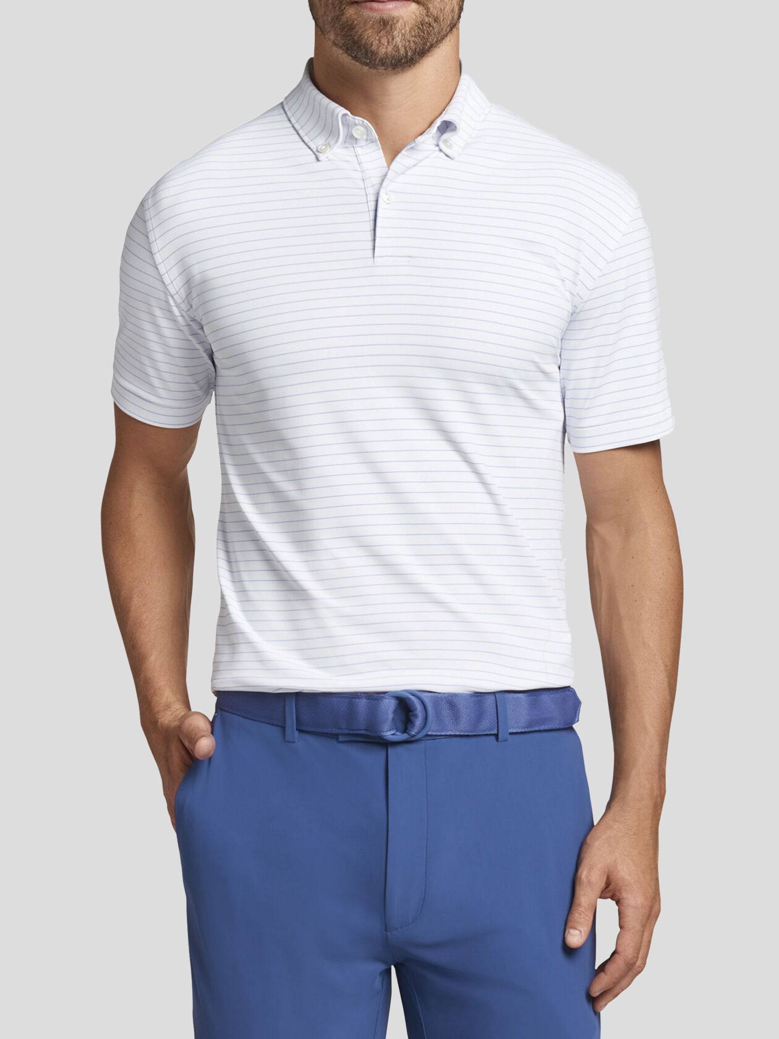Peter Millar Crown Crafted Men's Duet Performance Jersey Polo - Saint Bernard
