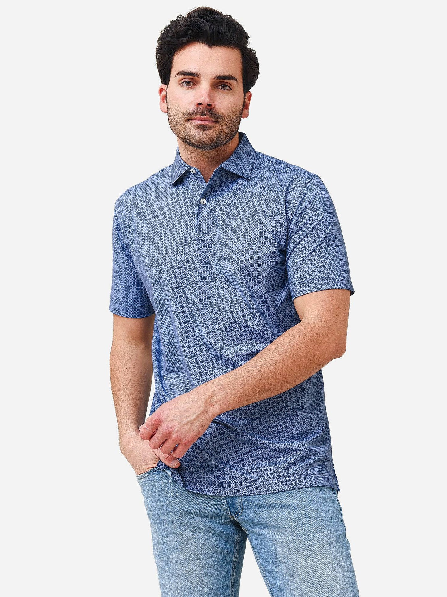Peter Millar Crown Crafted Men's Harmony Performance Jersey Polo - Saint Bernard