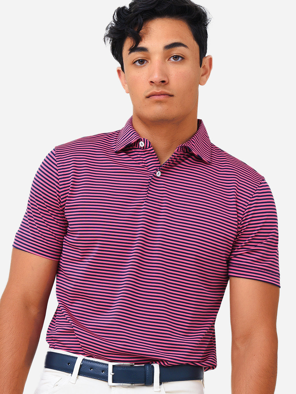 Peter Millar Crown Crafted Men's Mood Performance Mesh Polo - Saint Bernard