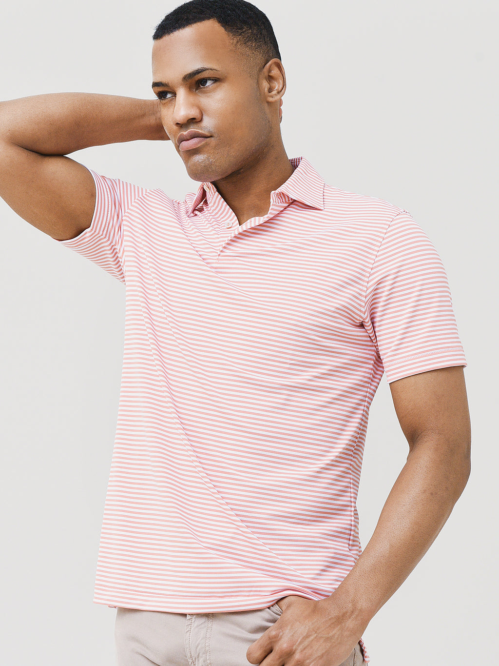 Peter Millar Crown Crafted Men's Mood Performance Mesh Polo - Saint Bernard