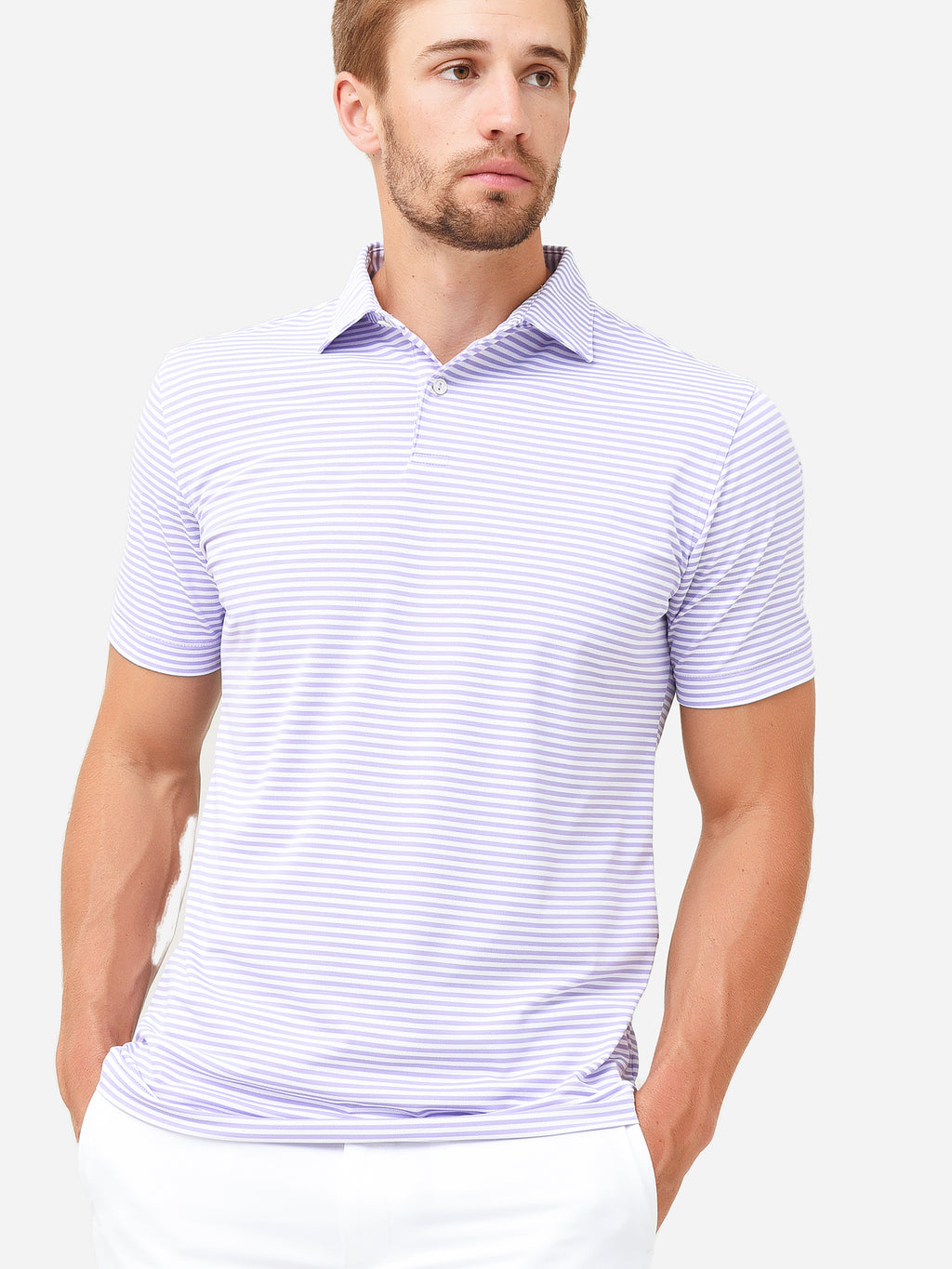 Peter Millar Crown Crafted Men's Mood Performance Mesh Polo - Saint Bernard