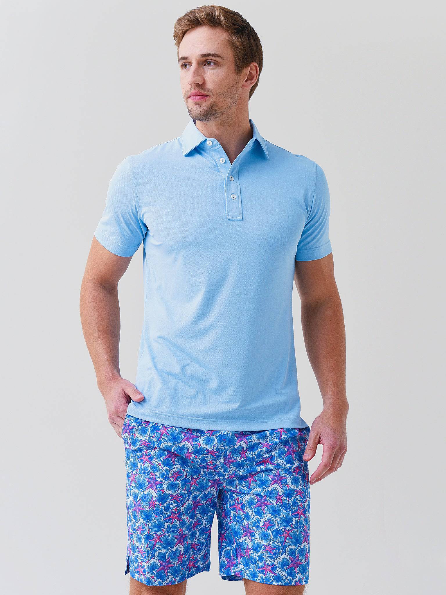 Peter Millar Crown Crafted Men's Soul Performance Mesh Polo - Saint Bernard