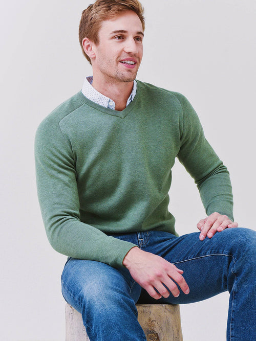 Peter Millar Crown Crafted Men's Deuce Interlock V-Neck Sweater