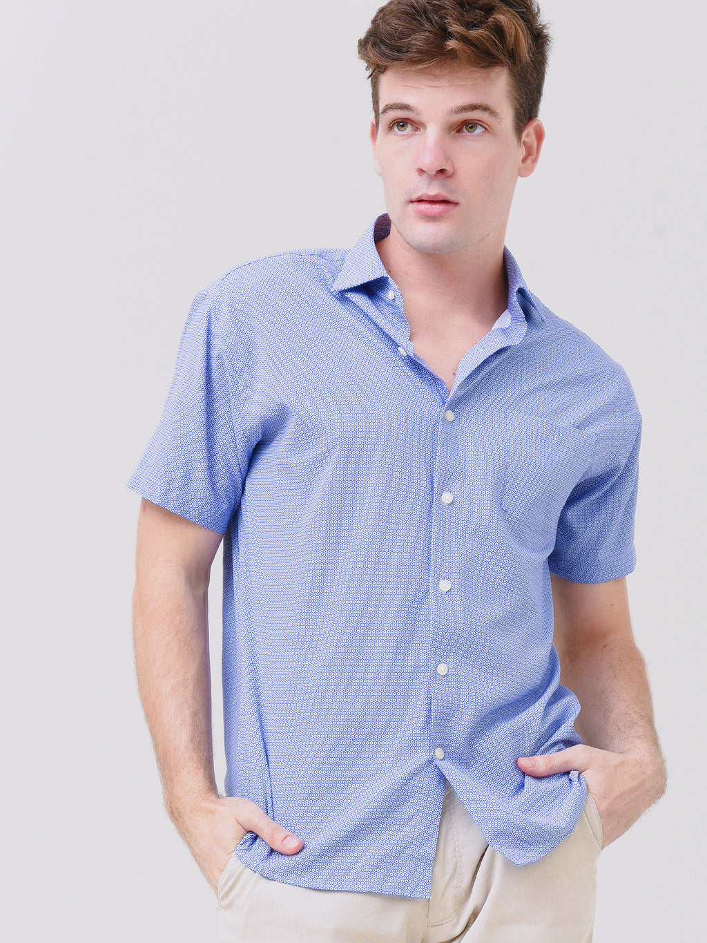 Peter Millar Crown Sport Men's Coryell Performance Poplin Sport Shirt - Saint Bernard