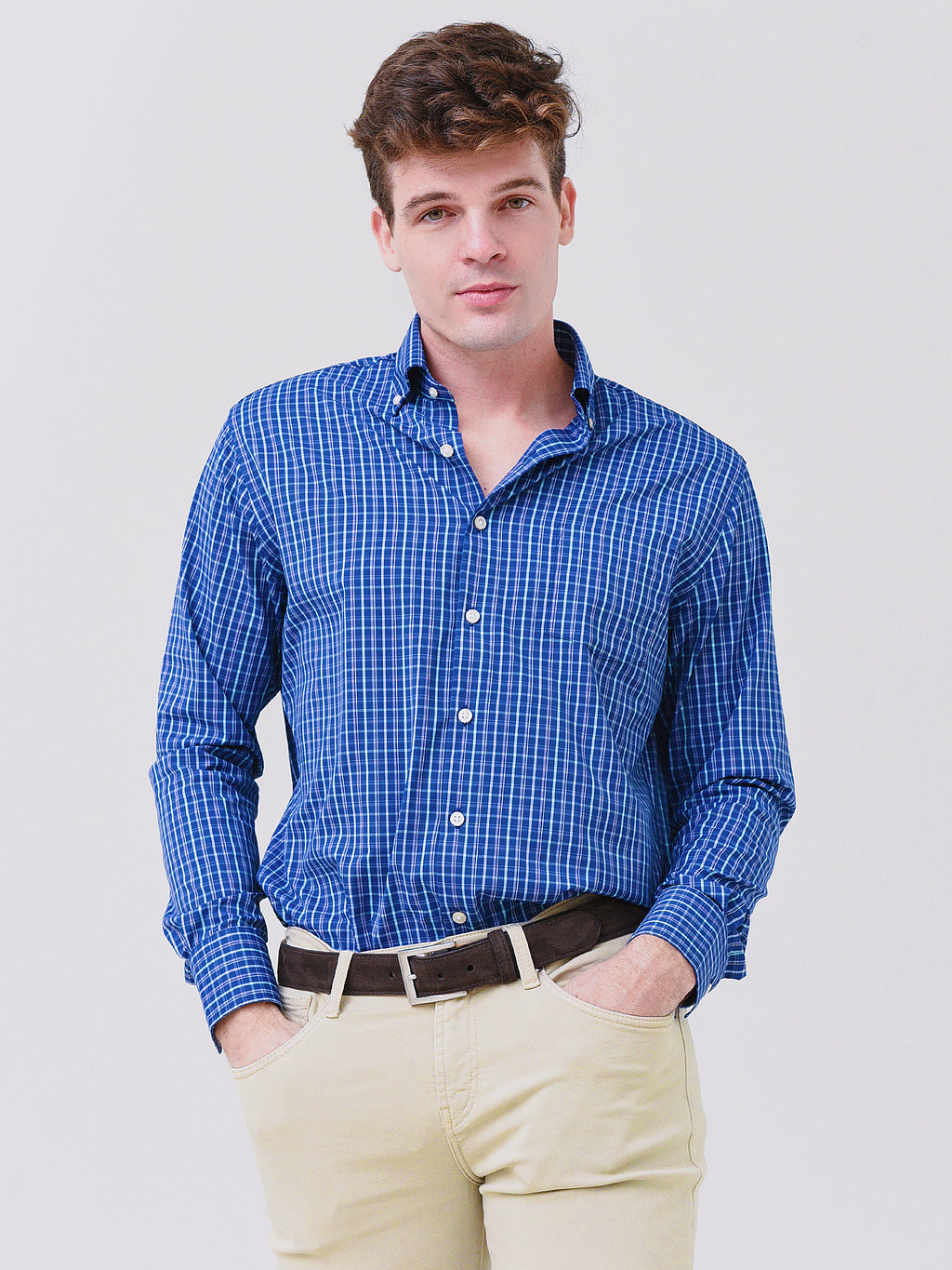 Peter Millar Crown Sport Men's Willacy Performance Twill Sport Shirt - Saint Bernard