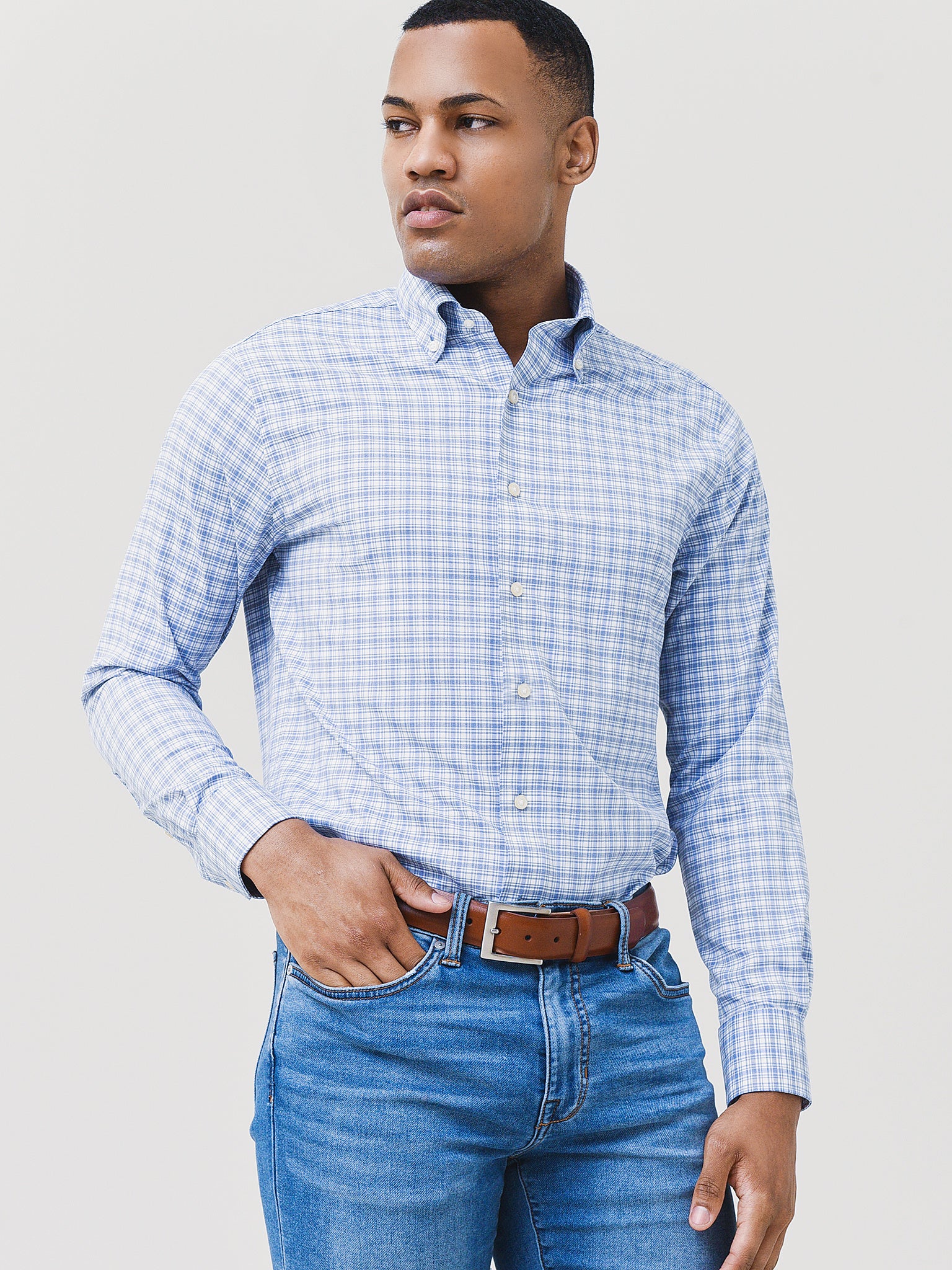 Peter Millar Crown Crafted Men's Morton Performance Twill Sport Shirt - Saint Bernard